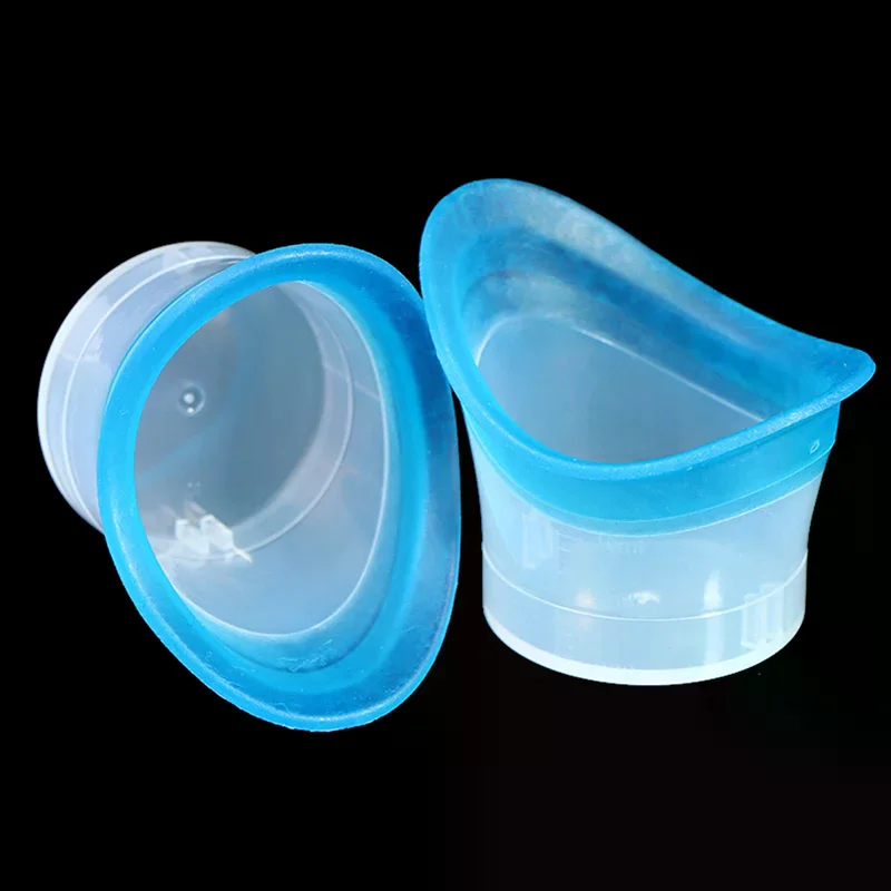 2 Stück Augenspülbecher aus Silikon, wiederverwendbar, weicher Augenbadbecher, Augenspülbecher