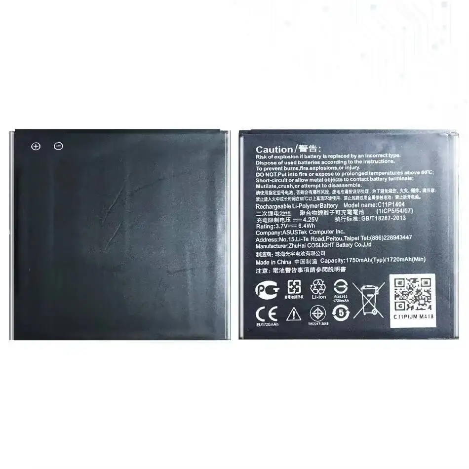 

For Asus Zenfone 4.5 Zenfone4.5 A450CG 1750Mah Mobile Phone Battery C11P1404 Square Version High-Efficiency