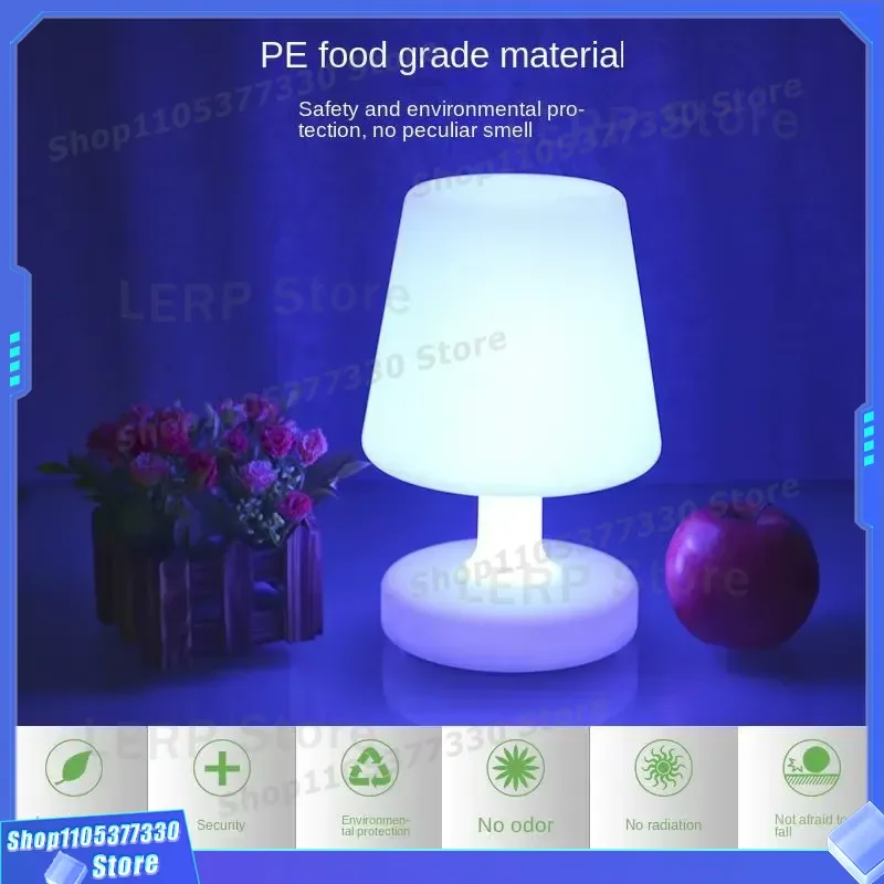 Solar Powered LED Moon Lamp IP65 Waterproof RGB Color Changing Desk Light Rechargeable Battery Garden Home Decor Night Light