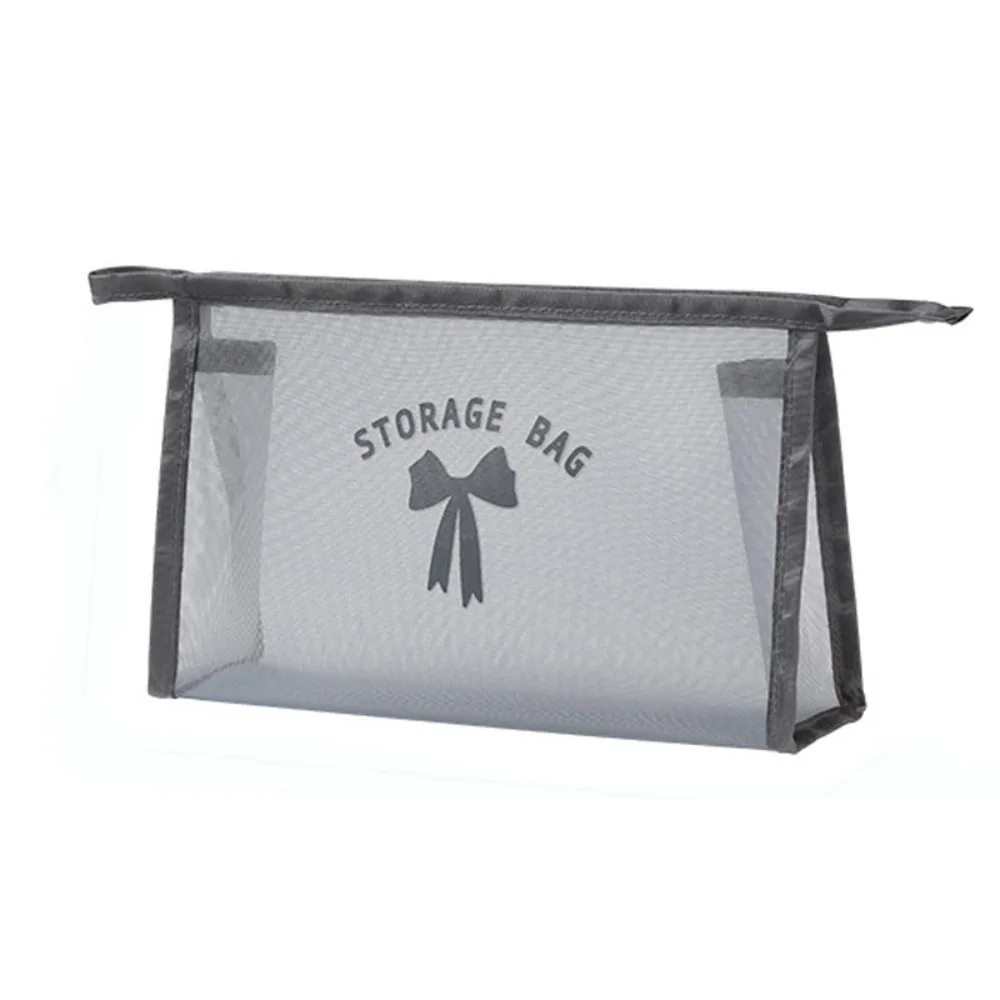 

New Mesh Cosmetic Bag Large Capacity Translucent Travel Storage Bag Zipper Lightweight Toiletry Bag