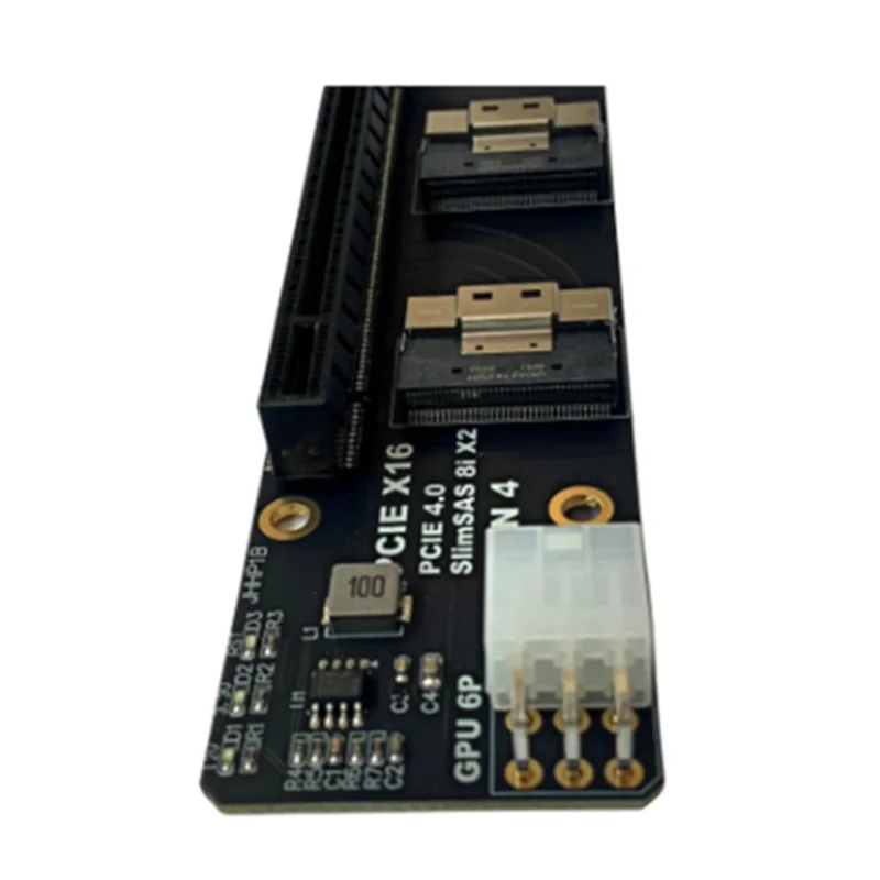 Gen4 2 منافذ Slimsas 8I X2 إلى PCIE 4.0X16 فتحة لوح مهايئ لبطاقة الشبكة الرسومات بطاقة الفيديو التقاط دائم