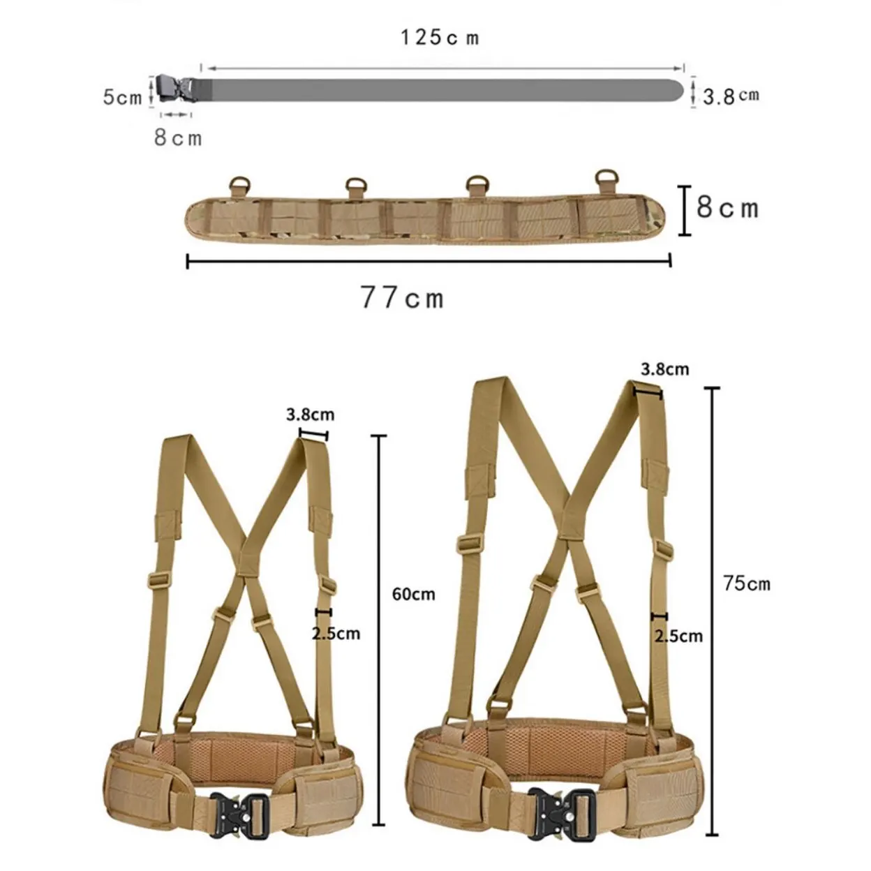 Cintura da uomo Cintura tattica da caccia all'aperto Cintura tattica multifunzionale Cintura in nylon Cintura in tela del Corpo dei Marines di alta qualità