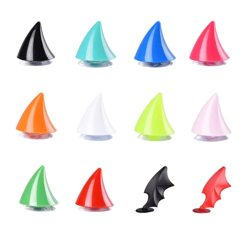 الخوذات مع قرون الشيطان ملصقات قرون الشيطان شفط كأس هارلي على غرار مجنح قرون الثور مخصص الديكور قطع غيار الدراجات النارية #6