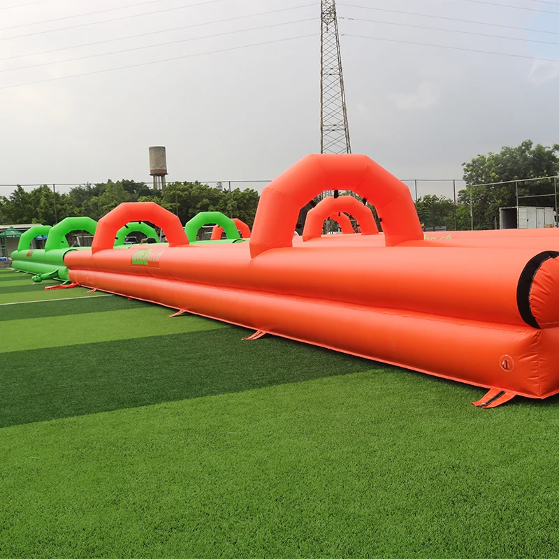 Custom 107 Meter/350 Feet Long Green PVC Inflatable Water Slide for Adults & Kids City Game Slip N Slide