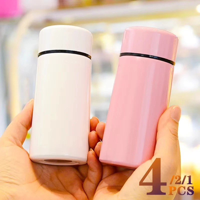 1/2/4PCS 160ML Stainless Steel Insulation Pocket Cup Men and Women Students Children Small Water Cup Vacuum Tea Cup Water Bottle