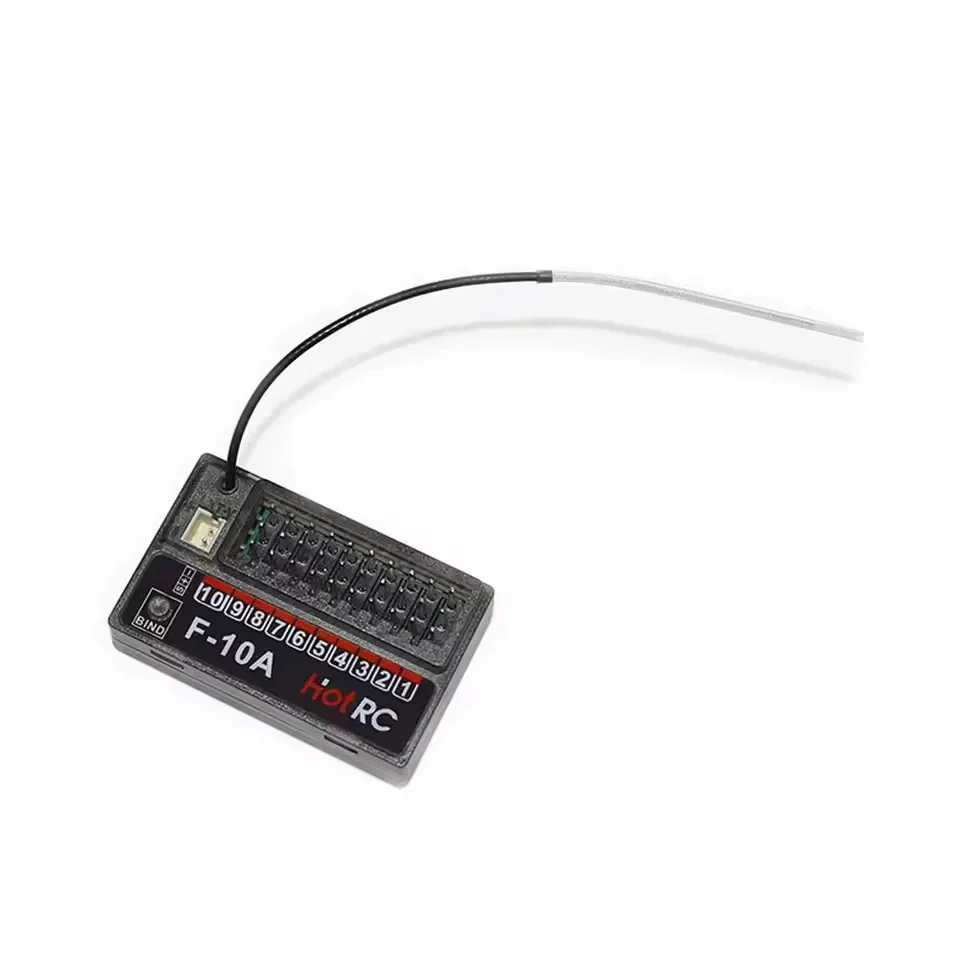 Odbiornik HotRC 10CH 10-kanałowy 2.4GHz F-10A PWM do nadajnika CT-10B HT-10A, zdalnie sterowany samochód, łódź, statek, samolot, czołg, model zabawki