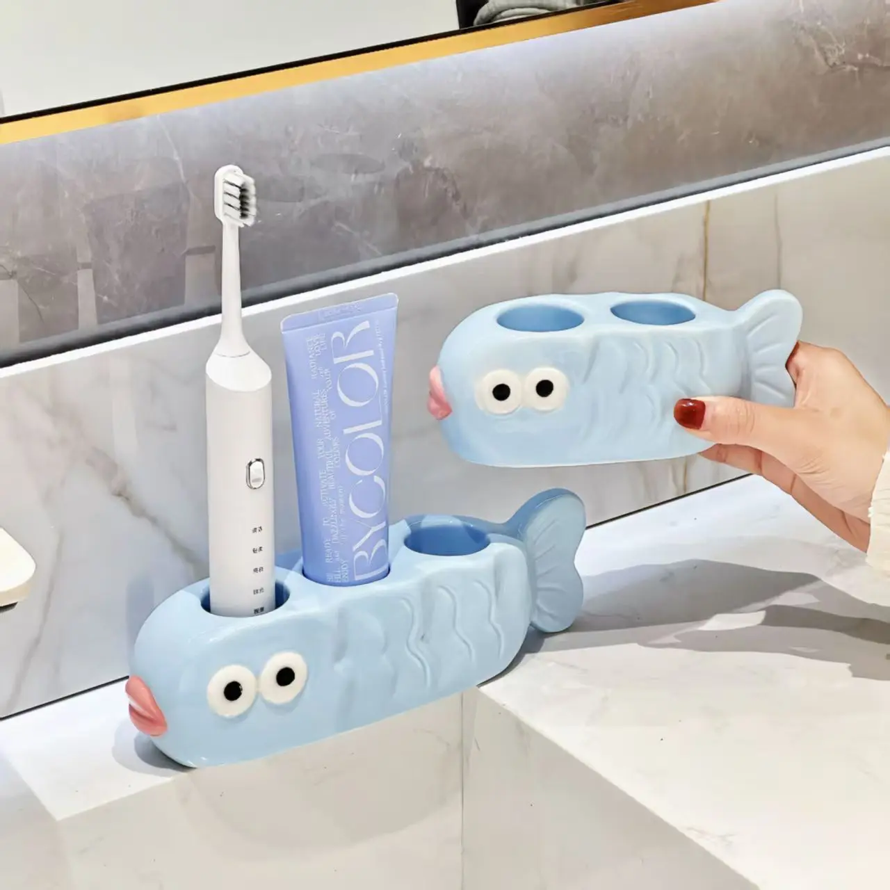 Toothbrush Ceramic Toothbrush Holder,exquisite Texture,easy To Clean,bathroom Ornament Storage,tooth Storage Home Decor