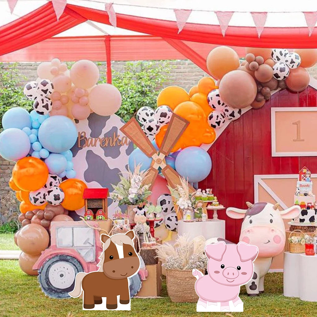 12/18inch Farm Animal KT Board Farm Pig Sheep Cow Foam Board Party Backdrop for Baby Shower Child Birthday Party Decor Cardbord