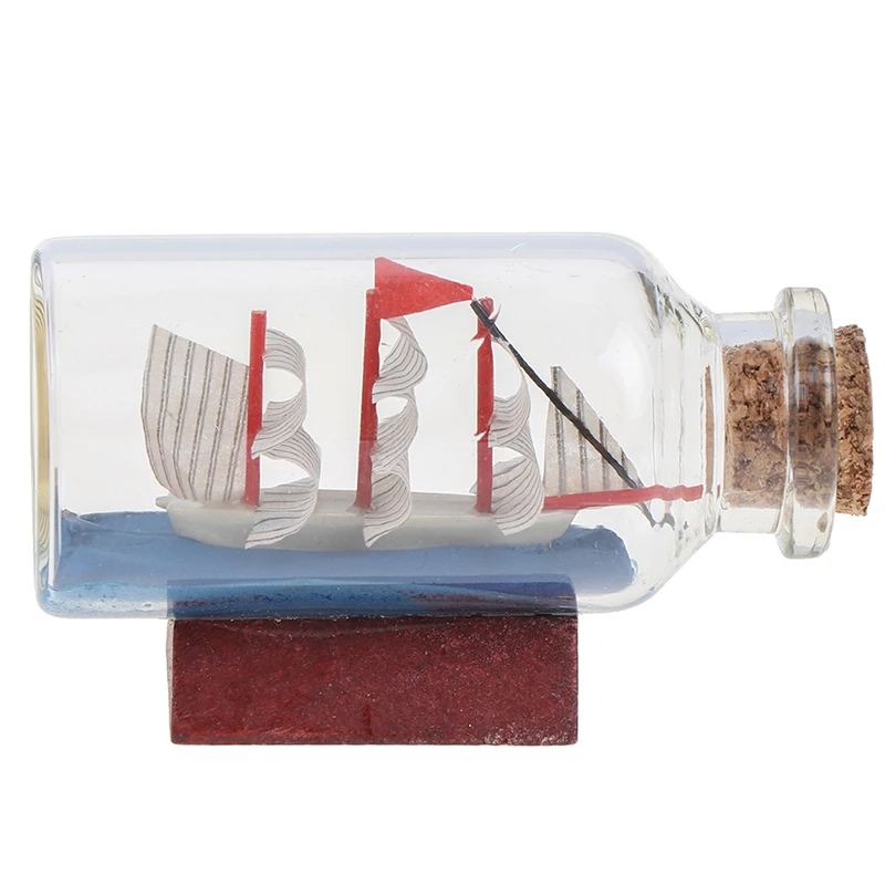 Beach Shell Sand Sailing Boat In Bottles Miniatures Fairy Garden Glass Decoration Figurines Drift DIY Desktop Home Accessories