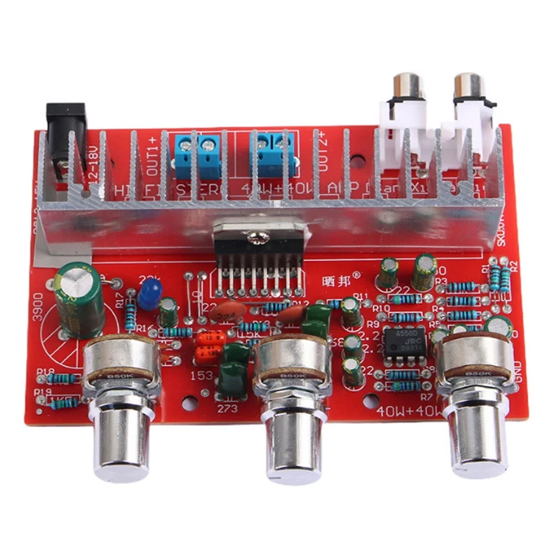 

M18K-TDA7377 Многодиапазонная регулировка 40 Вт + 40 Вт Автомобильный стереоусилитель мощности Плата двухканального усилителя мощности постоянного тока 12-15 В 2,0