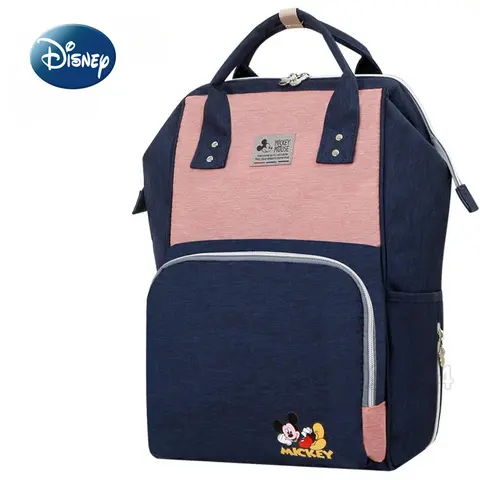 Disney Mickey Nowa Torba na Pieluchy Plecak Luksusowa Marka Oryginalna Torba na Pieluchy dla Niemowląt Plecak Duża Pojemność Wielofunkcyjna Torba dla Niemowląt z USB