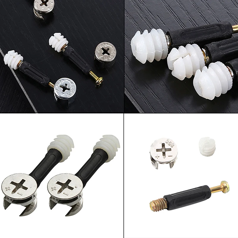 10/20/50pcs Furniture Connectors Screw Fasteners 3 In 1 Furniture Side Nut Screw Eccentric Wheel for Cabinet Desk Link Fixers