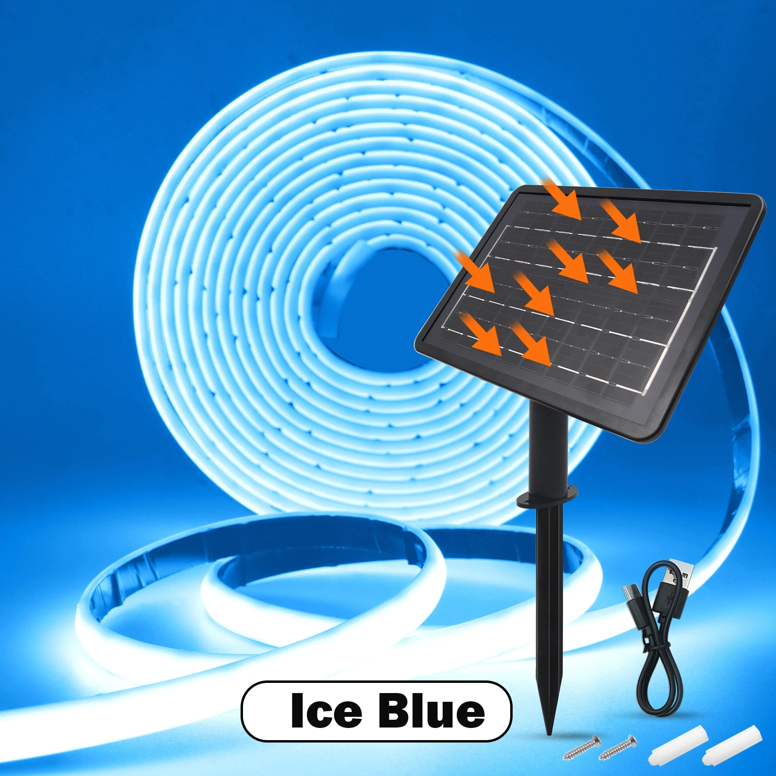 KISUFU Ruban Néon COB Solaire DC24V IP68 Étanche 320LEDs/M 3