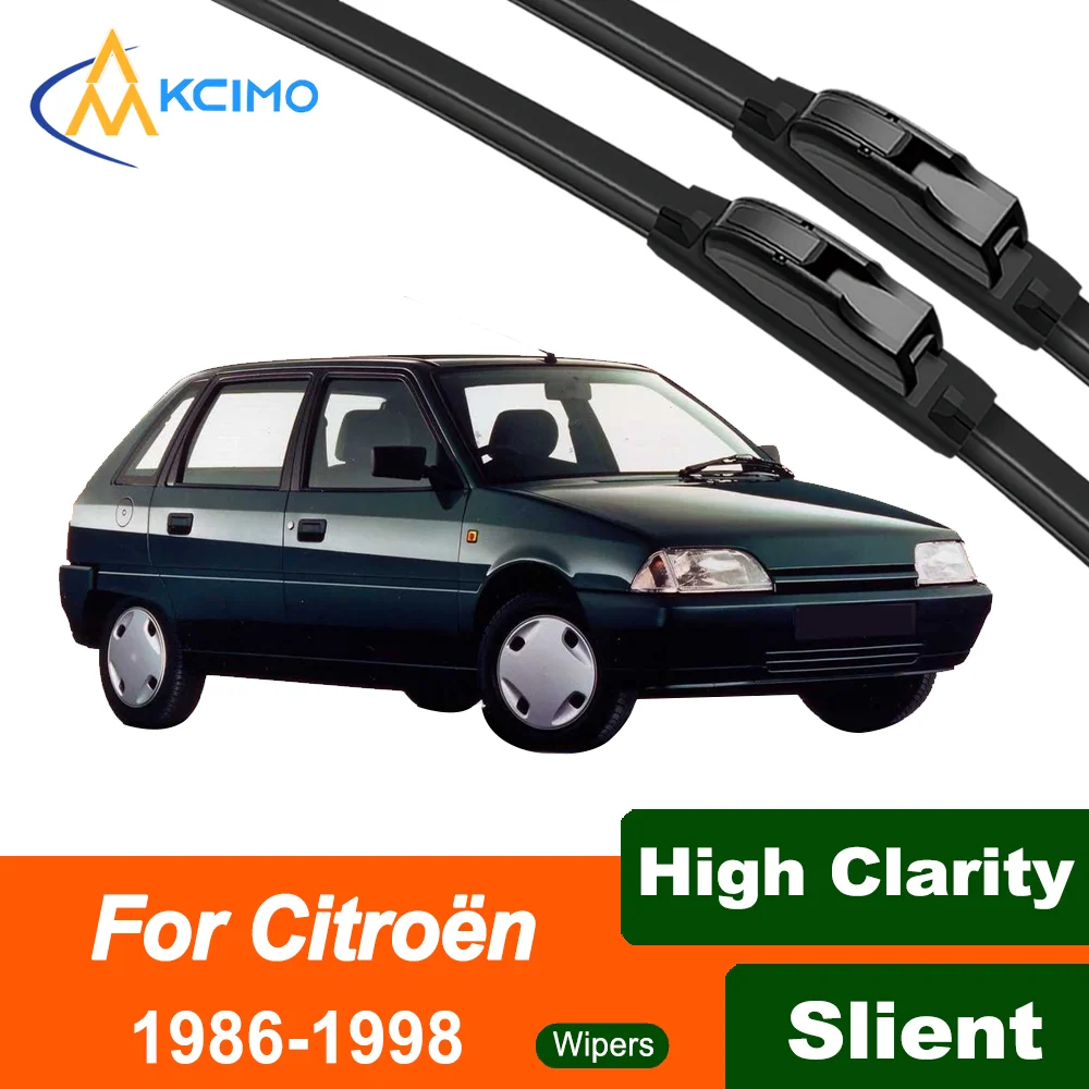 

Silent Black Front Wiper Blades Set for Citroën Citroën AX 1986–1998 1987 Auto Windscreen Windshield Window Wiper Accessories