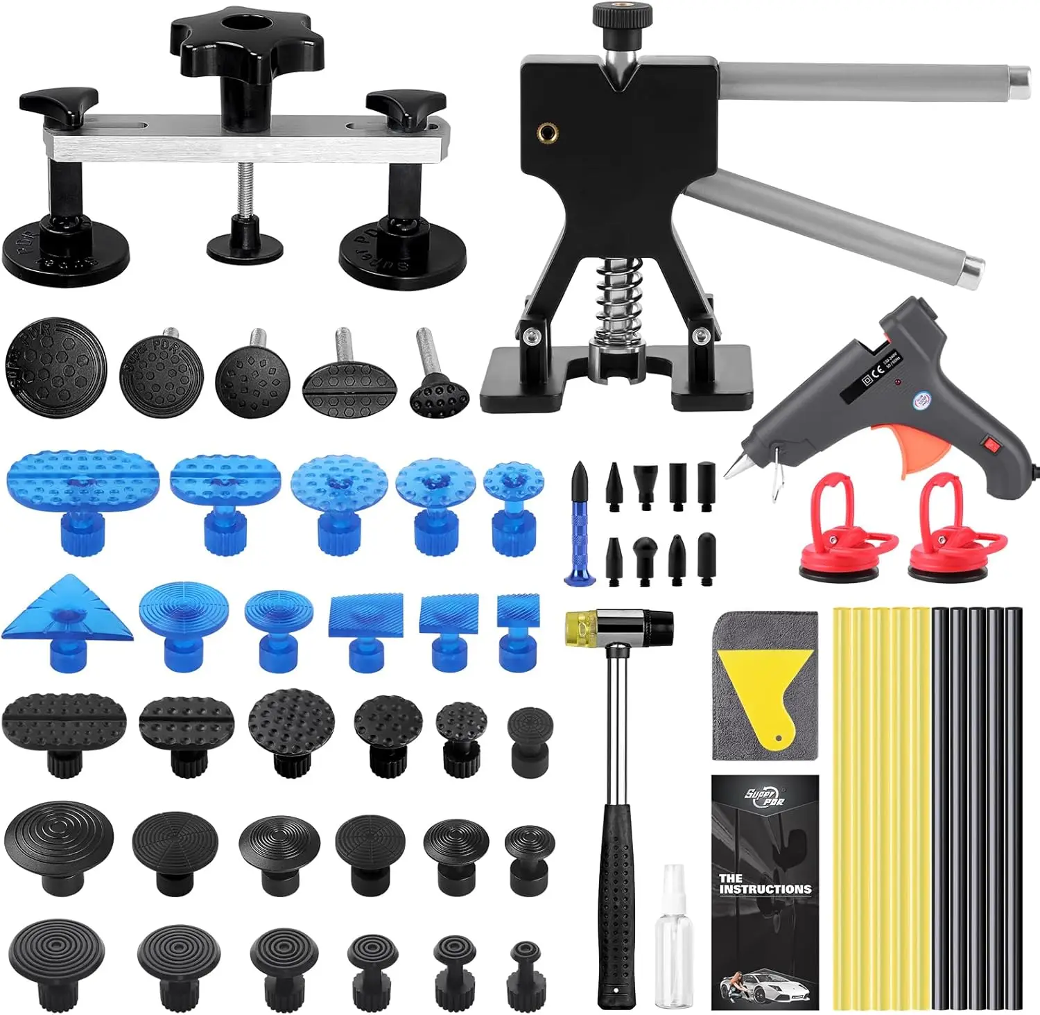 

Комплект для ремонта без покраски вмятин с подъемником для вмятин, съемником моста, клеевым пистолетом и вкладками — инструменты для удаления вмятин в автомобиле для повреждений и дверных вмятин