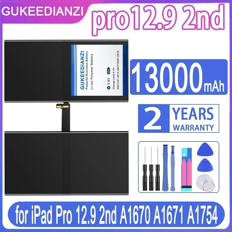 Pro12.9 2nd 13000mAh GUKEEDIANZI Replacement Battery For IPad Pro 12.9 2nd A1670 A1671 A1821 Batteria + Free Tools