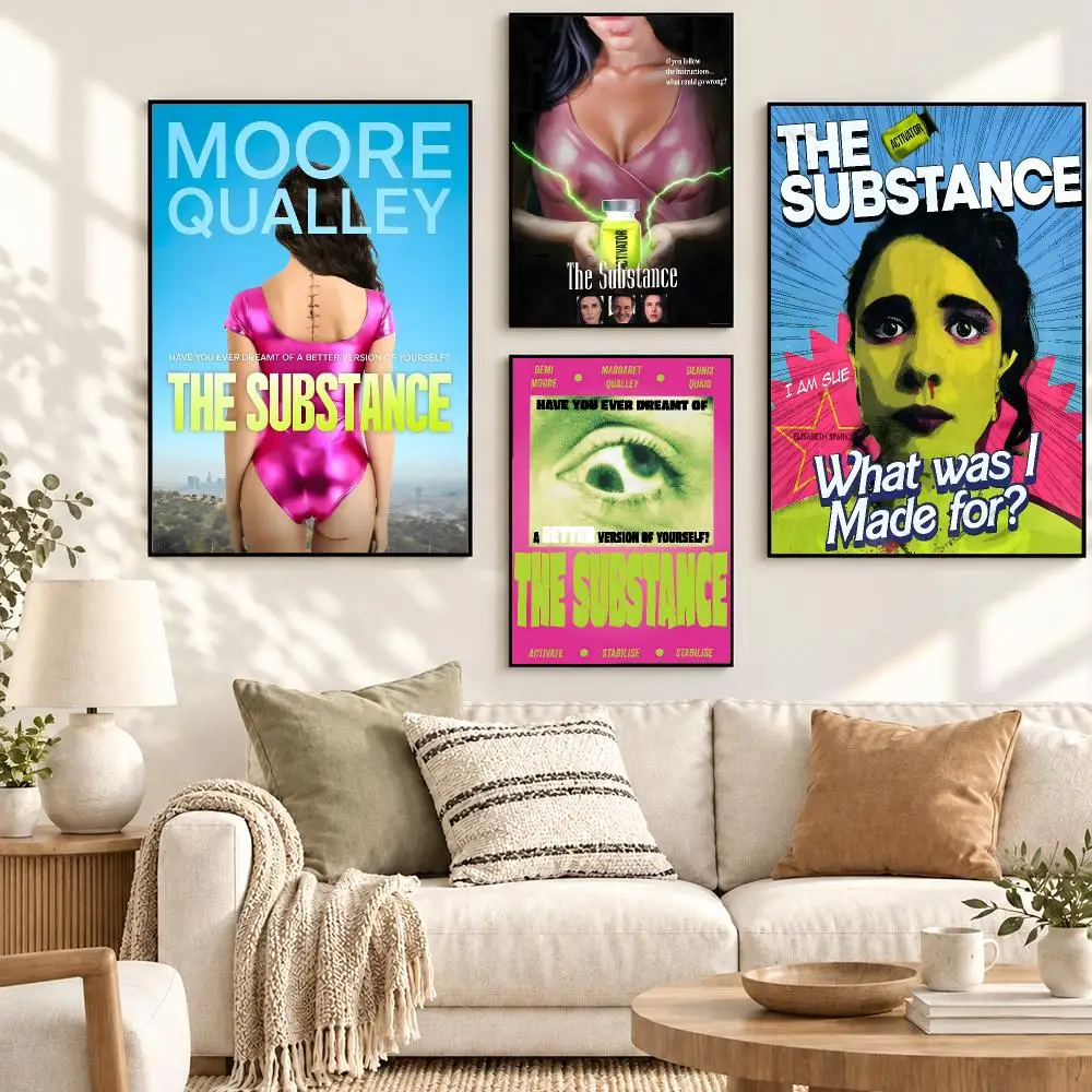 The Substance Body Horror Movie Dark Cinema Aesthetic Poster Decorative art prints for the home, holiday gifts, unframed
