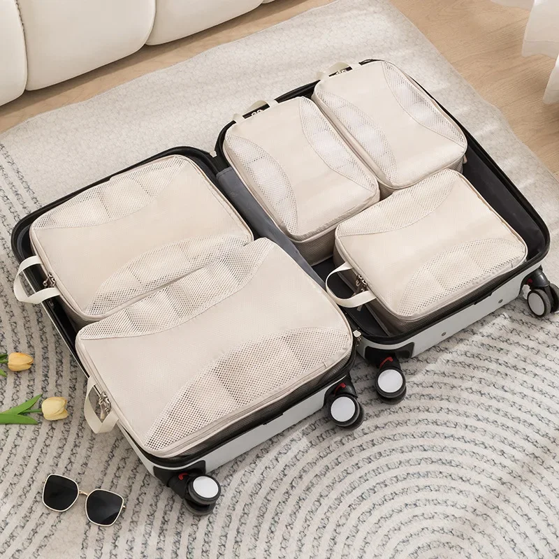 Portable Travel Compression Packing Cubes Bag Clothes Organizers Waterproof Luggage Storage Cases Drawer Bags  Storage Organizer