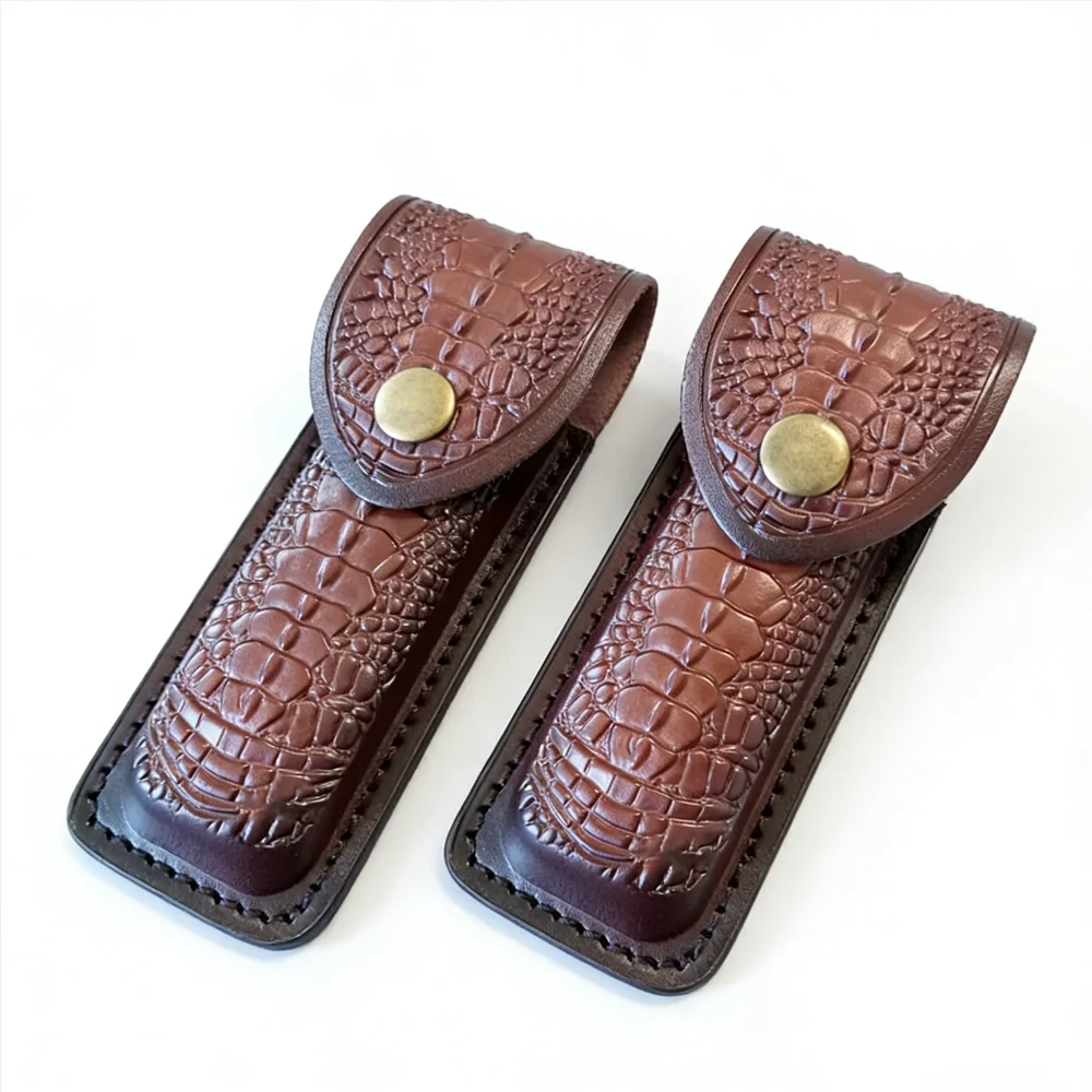 Genuine Leather Universal Waist‑Hanging Knife Sheath, Durable Protective Storage Case for Fixed‑Blade Fruit Knives Tool Parts