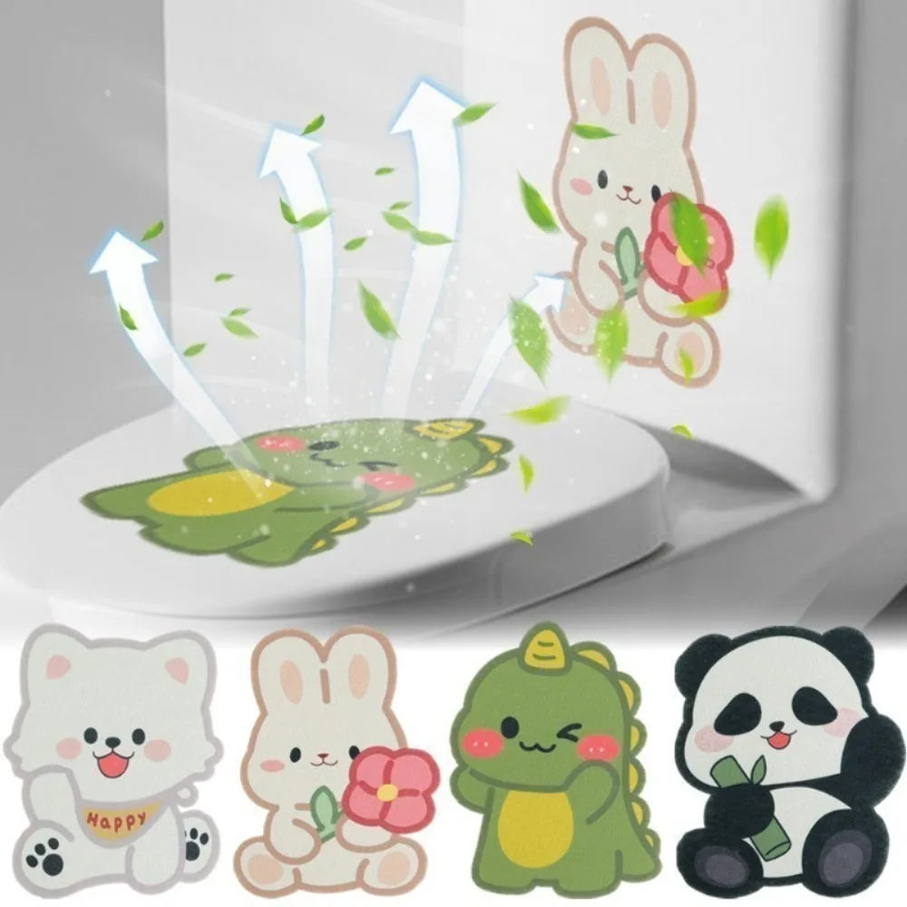 

Self-adhesive Toilet Deodorant Stickers Flower Fragrant Eco-friendly Bathroom Deodorant Stickers Cartoon Animal Pattern No Trace