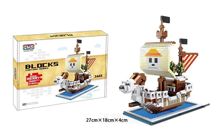 One Piece New Children\'s Building Block Toys Small Particle Building Blocks Pirate Ship Series Splice Toys Children\'s Gift