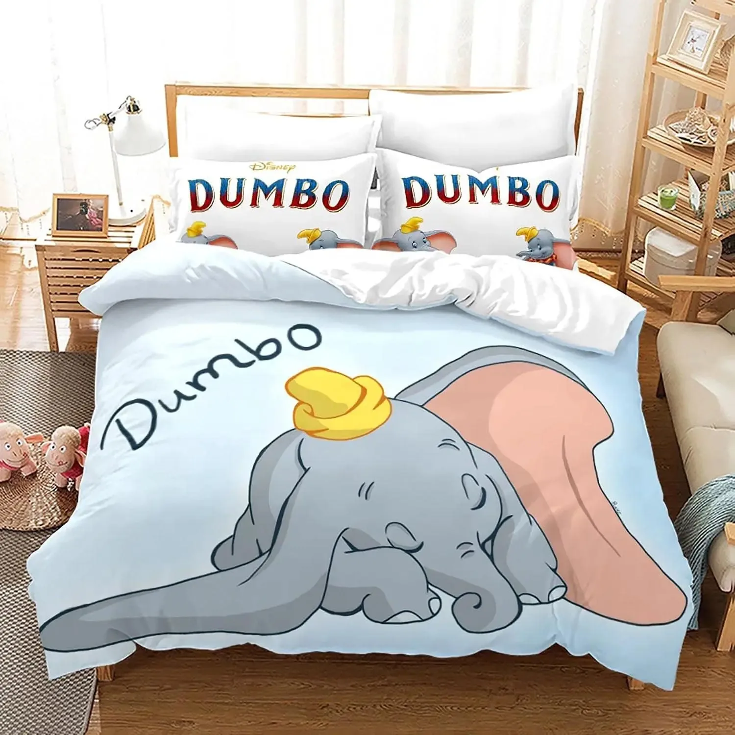 Dumbo Flying Girl Duvet Cover Cartoon Bedding Sets Quilt Cover Anime  Birthday Gifts Bedroom Decoration Queen King Full Size