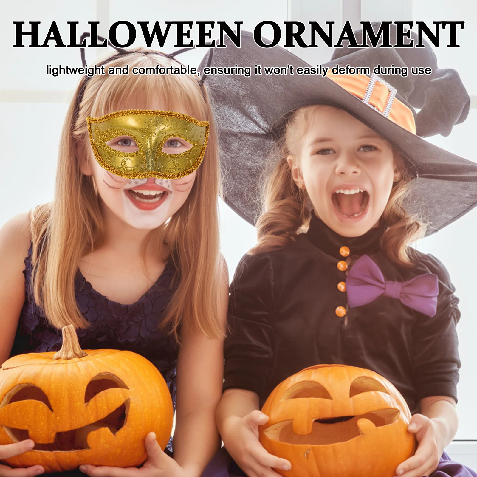 

2Pcs Princess Mask Halloween Half Masks Plastic Masquerade Masks Party Accessories for Halloween Festival Venetian Mask for Men