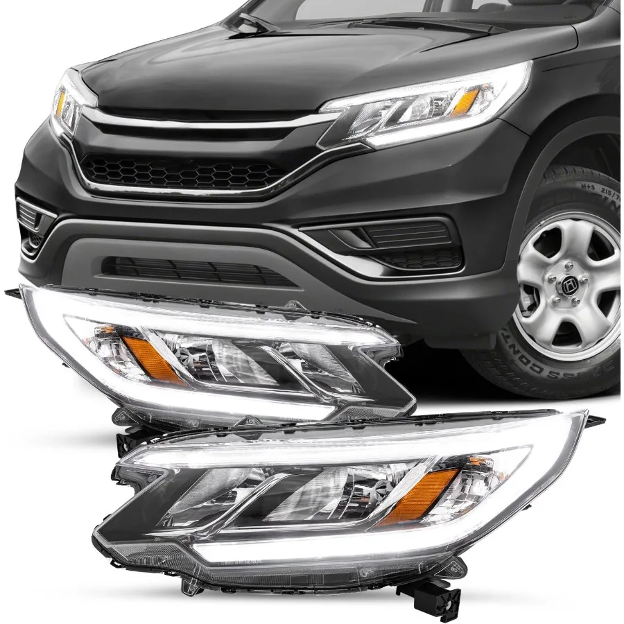 مجموعة مصابيح أمامية LED DRL لـ 20152016 طقم استبدال Honda CRV مع رؤية محسنة وتصميم جمالي حديث متوافق