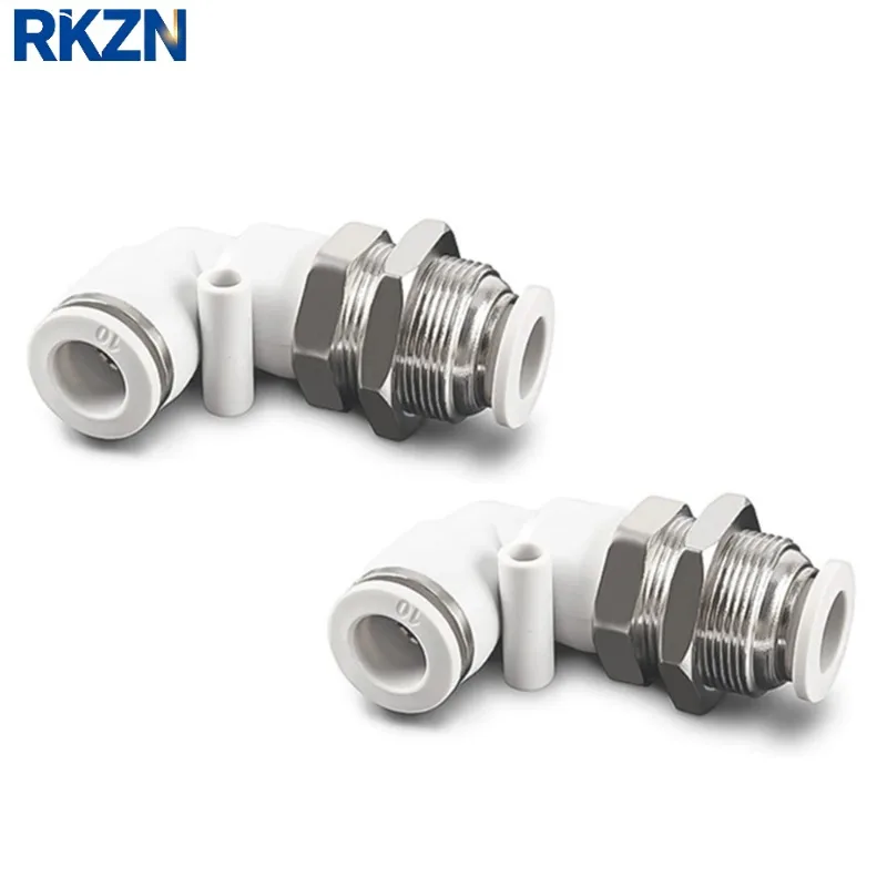 PLM pneumatic quick connector L-shaped elbow 4 6 8 10 12MM hose white air connector copper baffle diaphragm connector