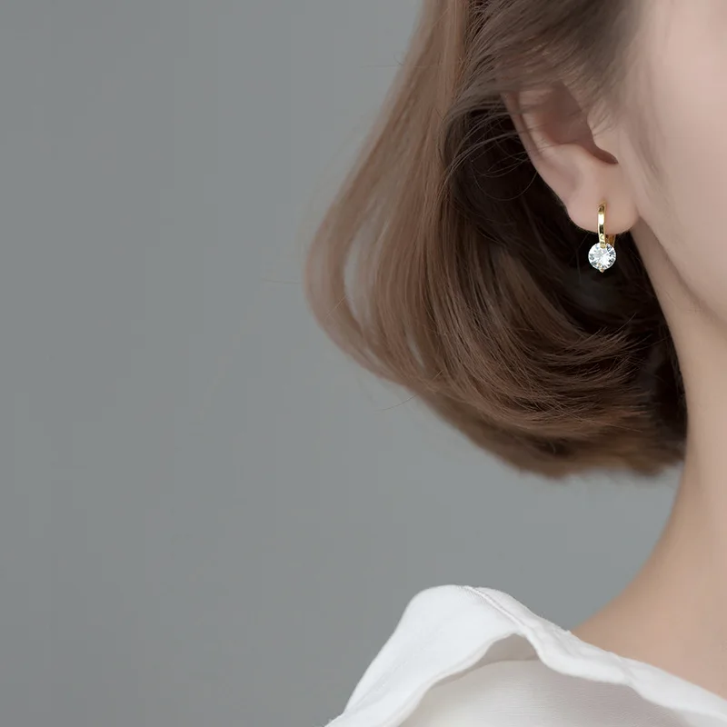 

100% Real 6.5mm 1.0carat D Color Moissanite Hoops Earrings for Women 2023 Trending New In Earrings Silver 925 Jewelry