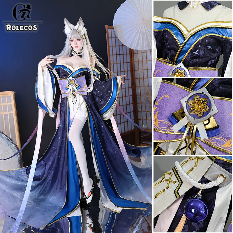 

ROLECOS Game Azur Lane Shinano Cosplay Costume Sexy Women Role Play Carnival Halloween Party Long Dress Full Set Uniform