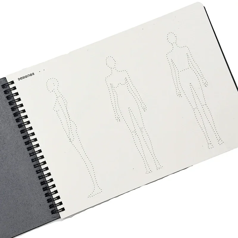 Imagem -03 - Moda Feminina Esboço Livro Marcador Roupas Design Desenho Sketchbooks Skate Pontilhado Corpo Humano Inspiração Esboçar Papel a4