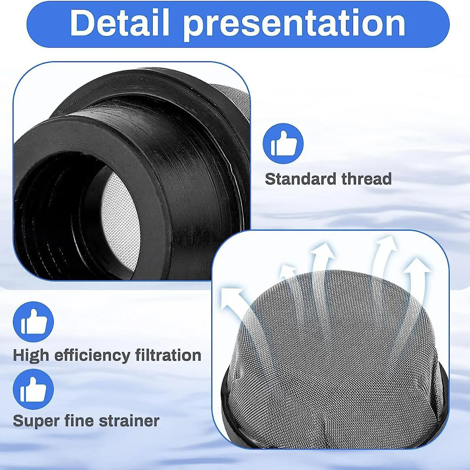 Metal Rubber Screen Cap Replacement Pool Filter Cap Screen Cover Pool Repair Parts for Pool Spa 190106Z
