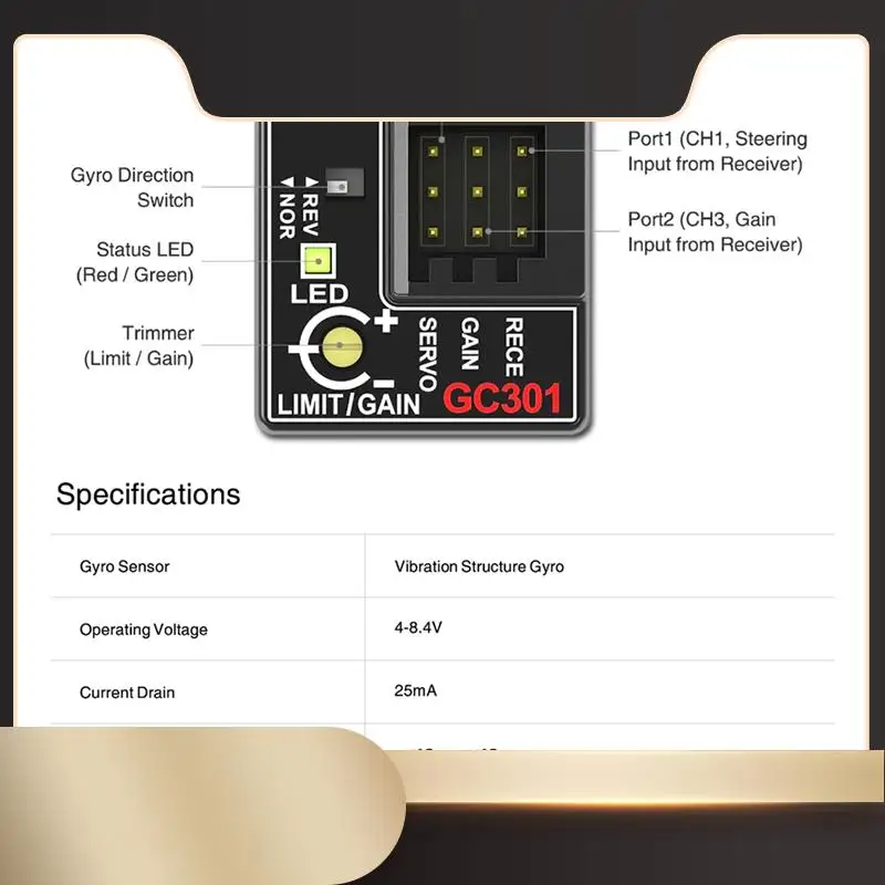 

4-8.4V Mini Gyro Sensor Gyroscope For Wltoys K969 RC Car Steering Output Corrective Integrated Compact-N36R