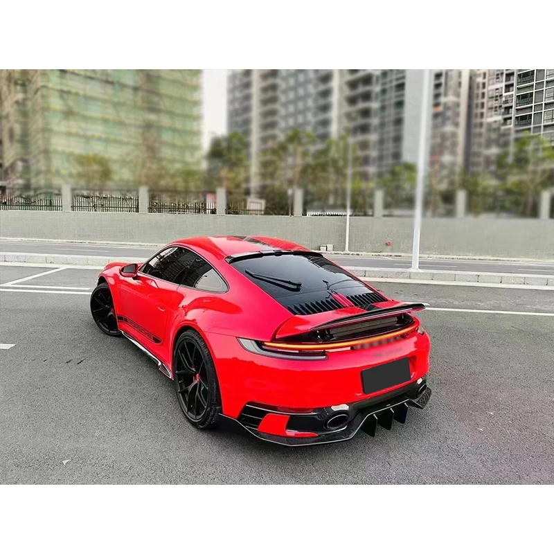 For Porsche 911 992 2019 - 2023 Car Rear Bumper Lip Diffuser Spoiler Parts Carbon Fiber Upgrade Body kit OC style