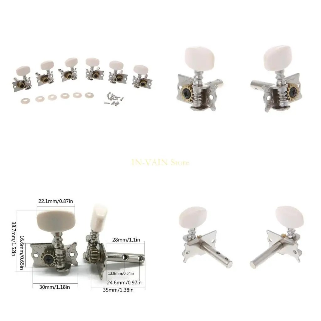 M5TC 6pcs Classical Guitar Tuning Pegs Single Tuners Keys String Machine Heads Parts