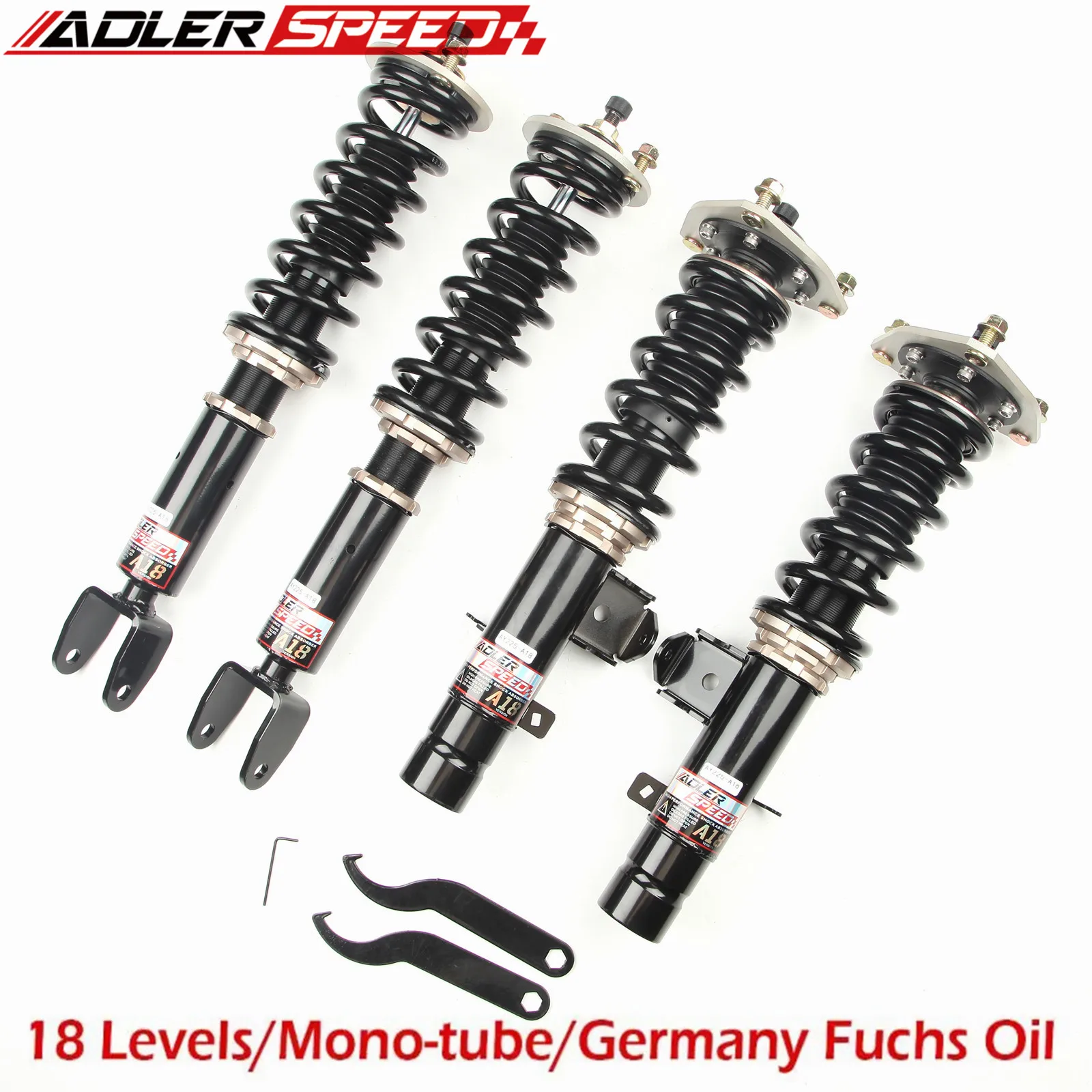 ADLERSPEED 18 Level Mono Tube Coilovers Suspension Kit For Acura TLX (UB1/UB2) 2015-20/For Honda Accord (CR/CT) 2013-17 Adj