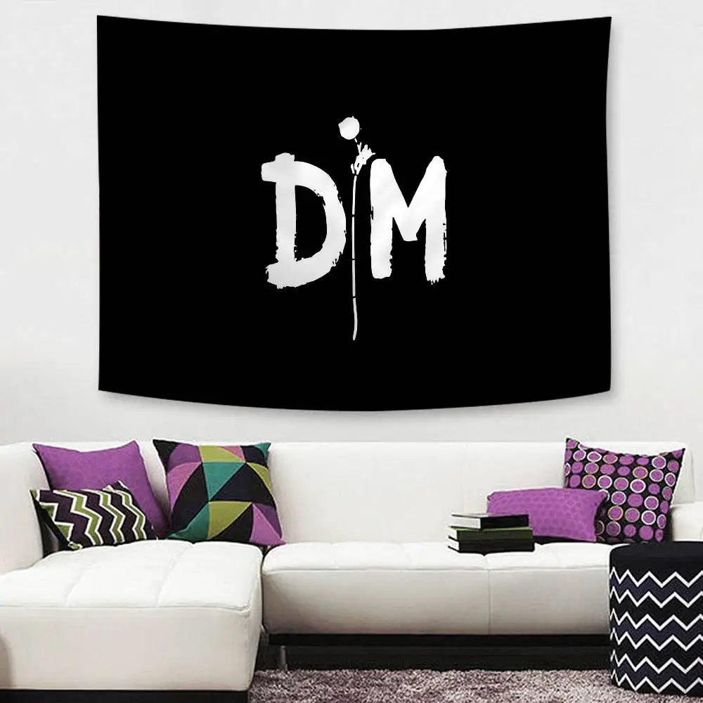 Electronic Rock D-Depeche Anime Tapestry Hippie Flower Wall Carpets Dorm Decor Wall Hanging Home Decor