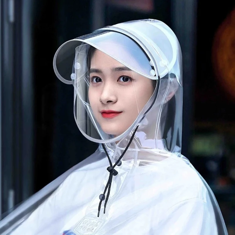 Driving Fully Transparent Raincoat for Men and Women Electric Vehicle PVC High Transparency Outdoor Cycling Visual Navigation