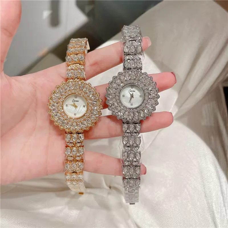 

Fashion Shining Crystal Full Zircon CZ Bracelet Watch For Women Lady Liberality Casual Style Luxury Fine Jewelry