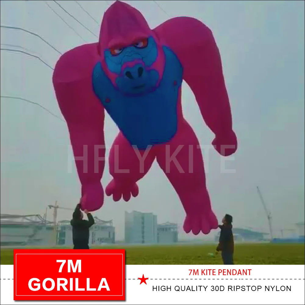 NEW ARRIVAL 7m goryl latawiec wisiorek linia pralnia miękka nadmuchiwana latawiec RIPSTOP NYLON latawiec