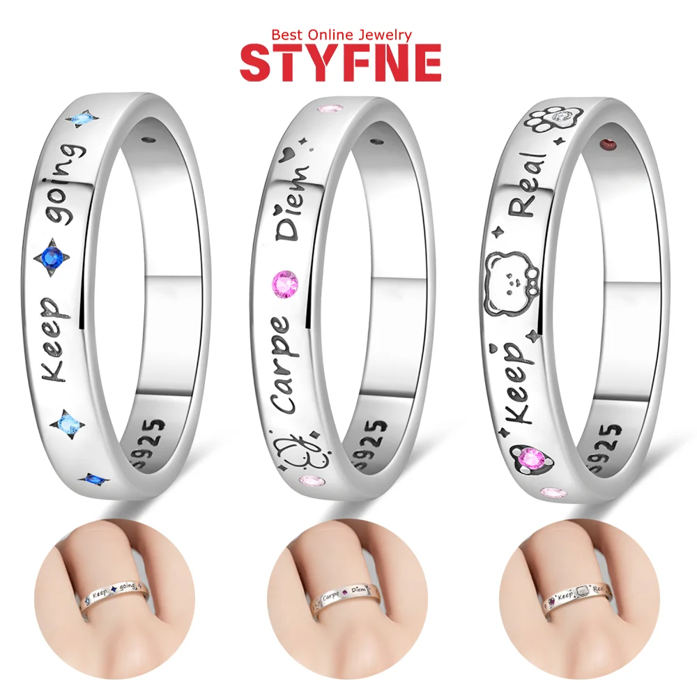 

Новое кольцо из серебра 925, синее кольцо со звездным светом, розовое циркониевое кольцо с кошачьим когтем и бабочкой для женщин, ювелирные изделия на день рождения, День святого Валентина, подарки