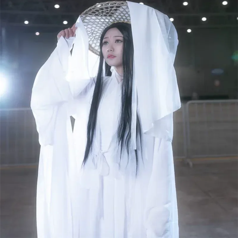 Tian Guan Ci Fu Cosplay Xie Lian Cosplay Xielian Parrucche Costume Cappello di bambù Prop Cinese Intrattenimento Musiche E Vestito Anime Outfit Donna Uomo E
