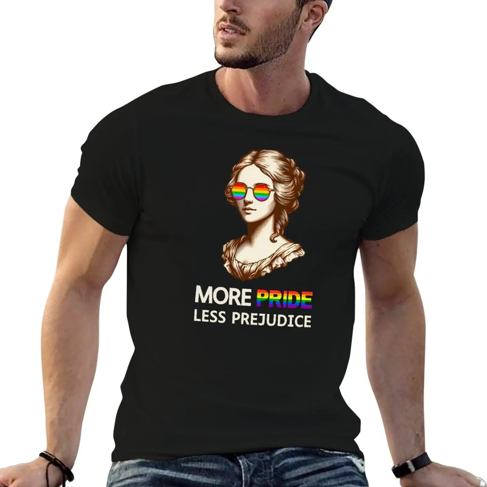 More Pride Less Prejudice T-Shirt Soft Touch Basic Cotton T-Shirt