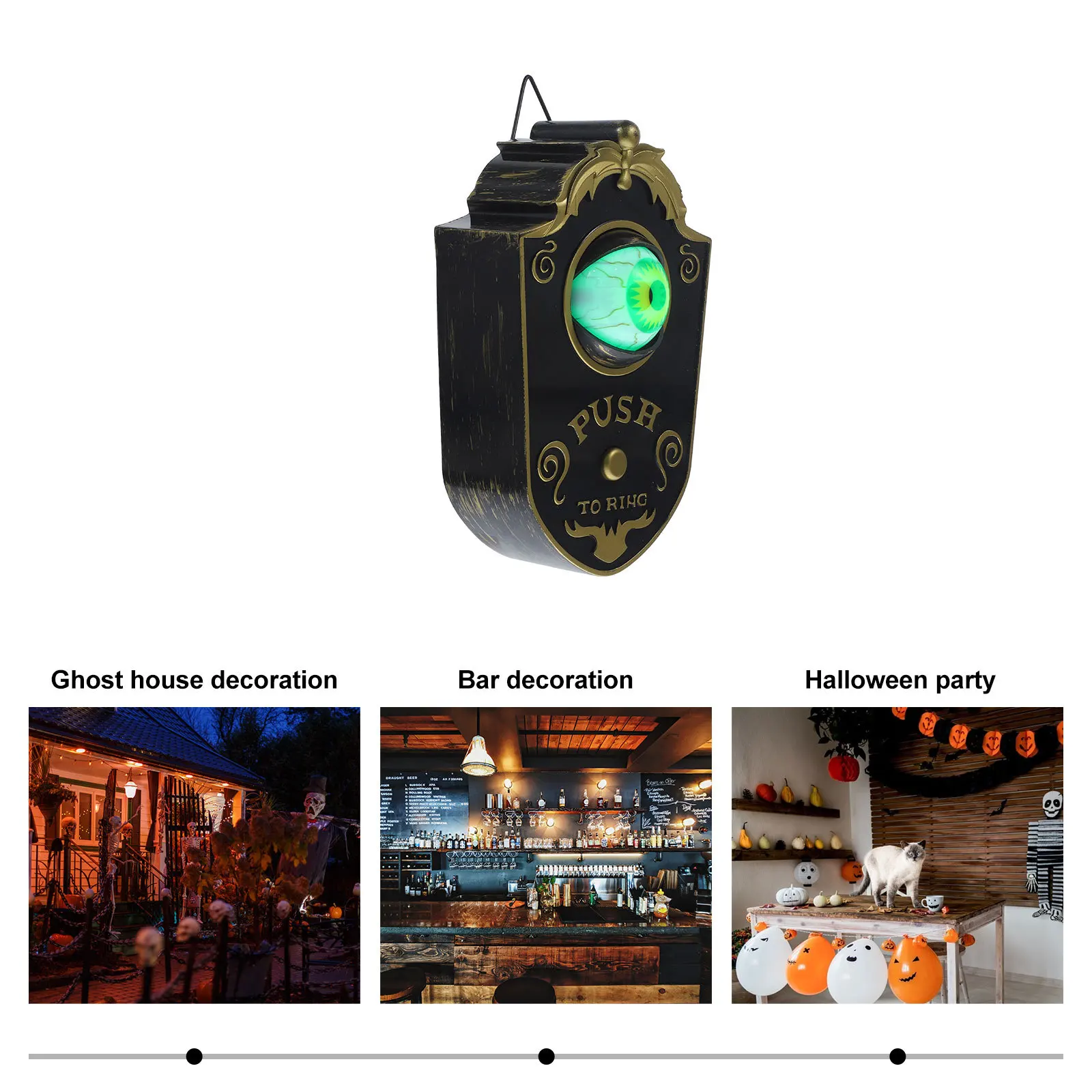 

Frightfully Fun Halloween Eyeball Doorbell Light Up Eerie Sounds Haunted House Party Decoration Halloween Doorbell