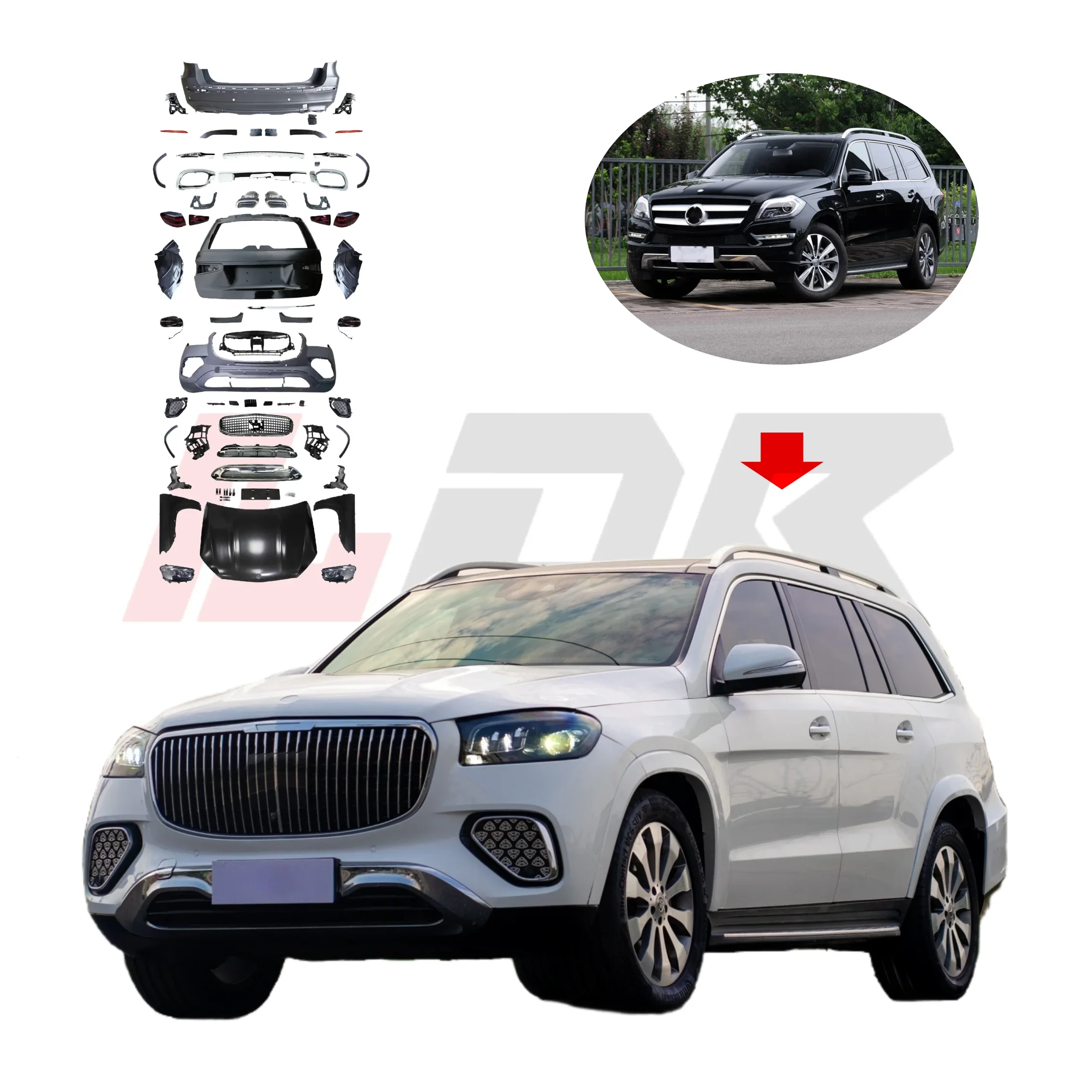 NEWEST!!! for Mercedes- GL class GLS X166 to GLS X167 2024 M style car auto parts MBH may-bach style facelift