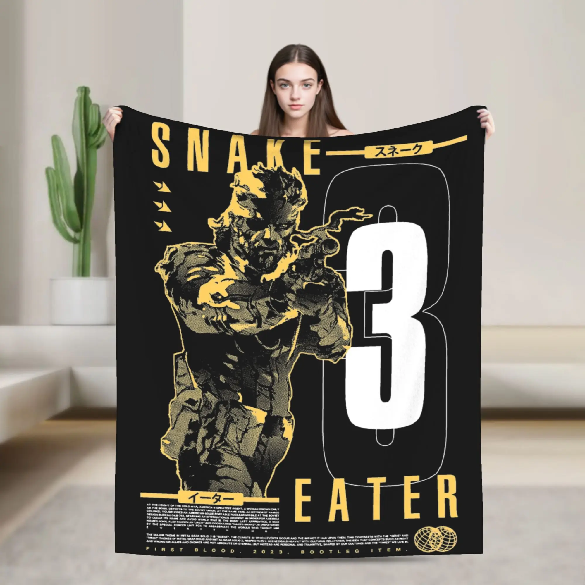 

Бархатное одеяло Metal Gear Solid 3 v2, одеяло для видеоигр, для кровати, автомобиля, теплое постельное белье, пледы,