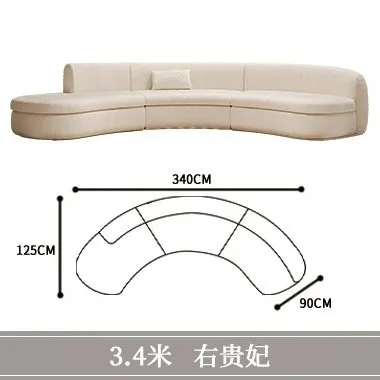 Bogensofa, leichter Luxus und modernes Wohnzimmer, Empfangssofa