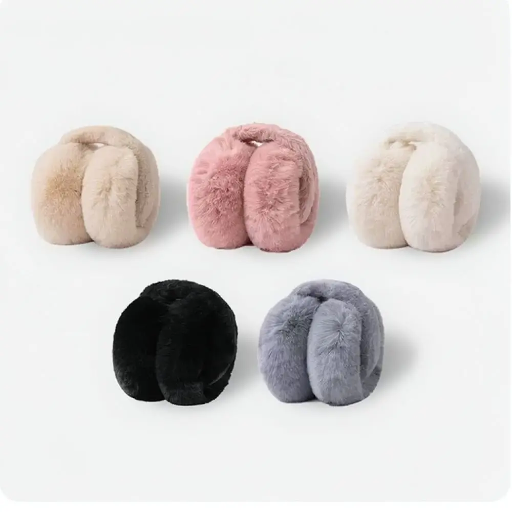 Warm Winter Earmuffs Foldable Plush Ear Covers Soft Fuzzy Ear Warmers Cold Protection For Unisex Outdoor Activities