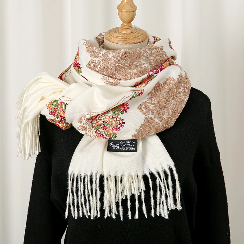 Paisley Embroidery Pashmina Sh - Embroidery Pashmina ulasan dan harga